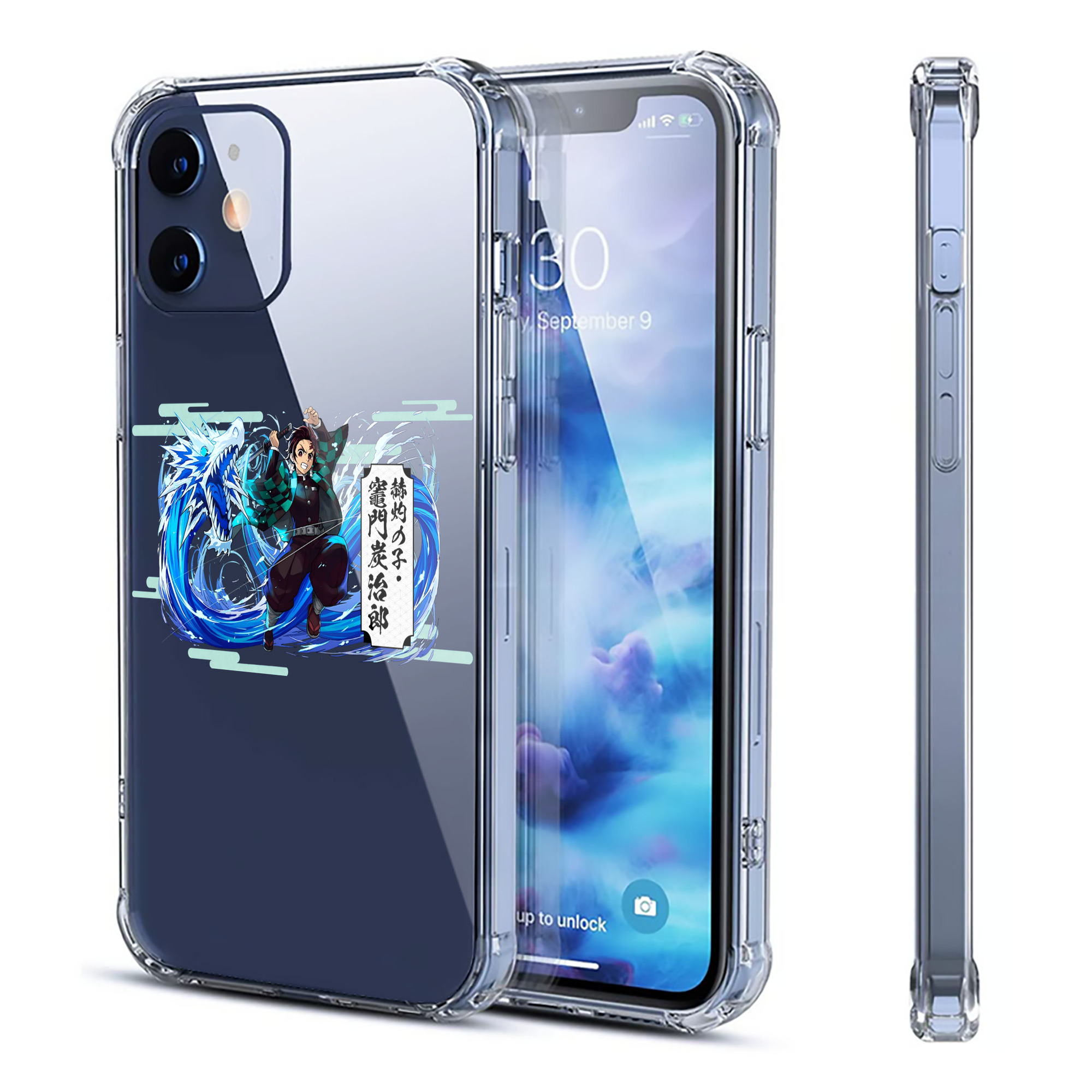 （画像用） 鬼滅の刃 竈門 炭治郎／かまど たんじろう Kamado Tanjirou 【iPhone 12シリーズ対応】透明スマホケース（クリアソフトケース）